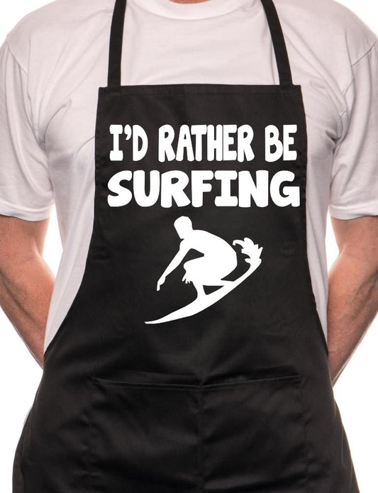 Adult I'd Rather Be Surfing BBQ Cooking Funny Novelty Apron