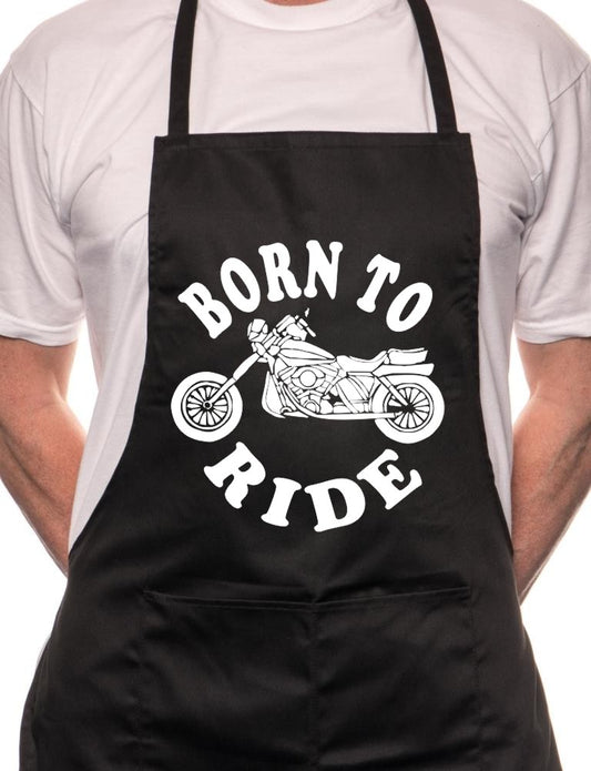 Adult Born To Ride Motorbike BBQ Cooking Funny Novelty Apron