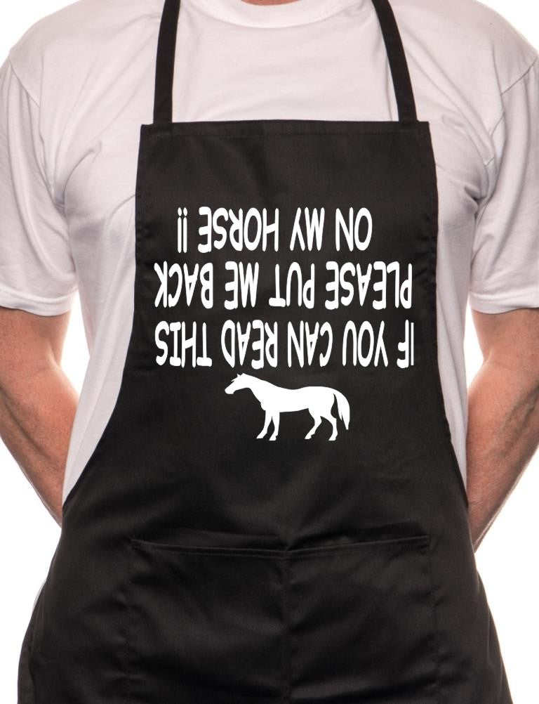 Adult Read This Put Back On Horse BBQ Cooking Funny Novelty Apron