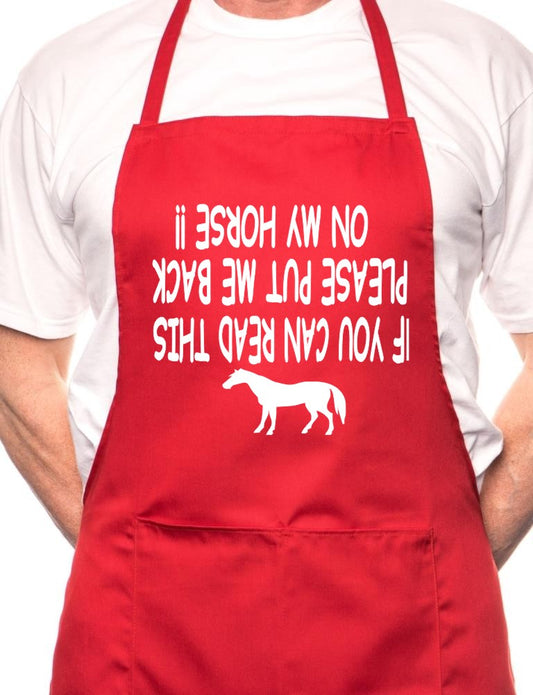 Adult Read This Put Back On Horse BBQ Cooking Funny Novelty Apron