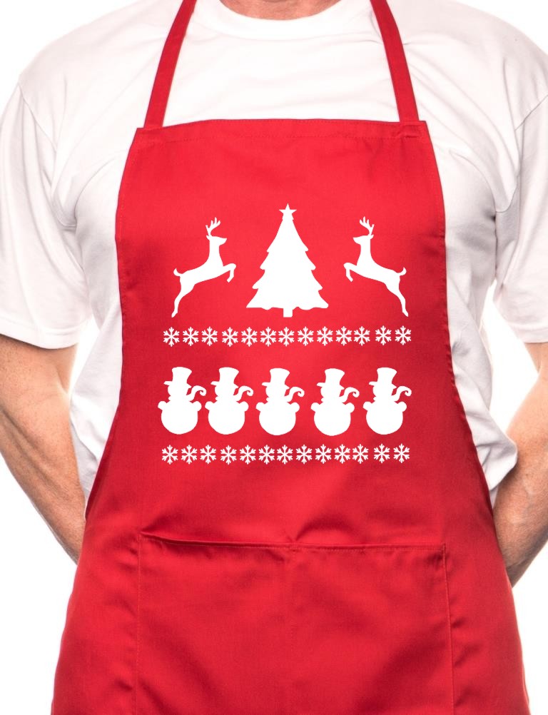 Christmas Reindeer Santa BBQ Cooking Apron