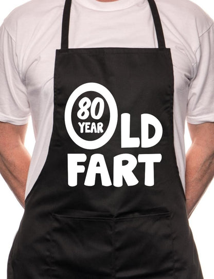 Adult 80 Year Old Fart Birthday BBQ Cooking Funny Novelty Apron