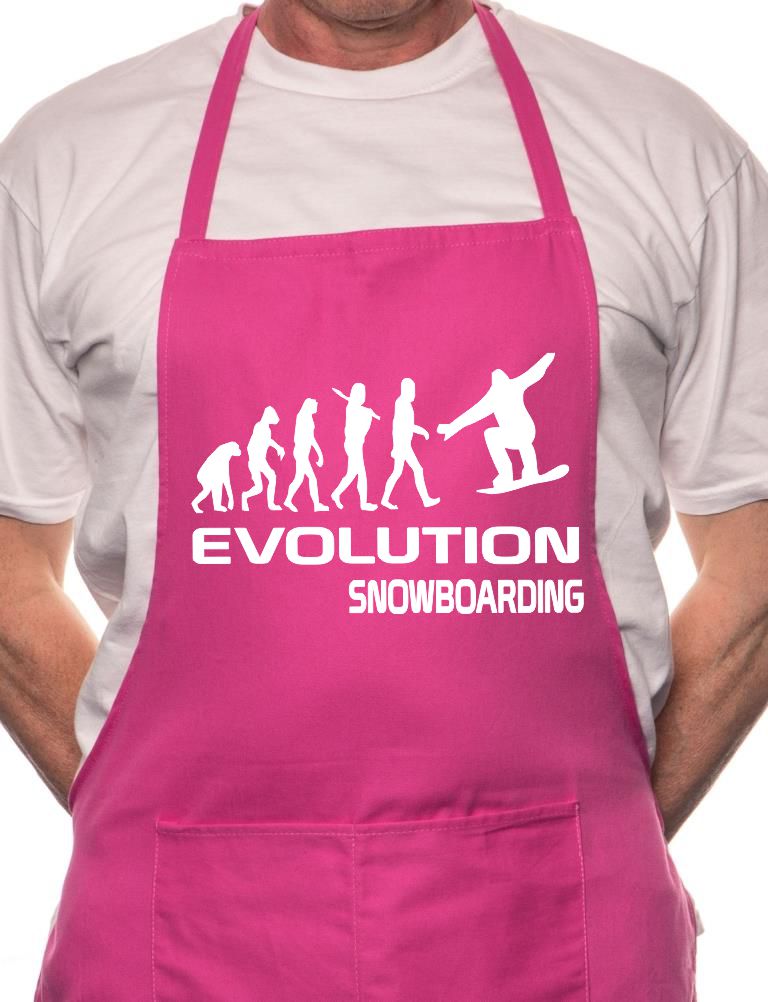 Adult Evolution Of Snowboarding BBQ Cooking Funny Novelty Apron