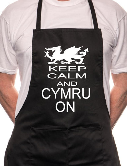 Adult Keep Calm and Cymru On BBQ Cooking Funny Novelty Apron