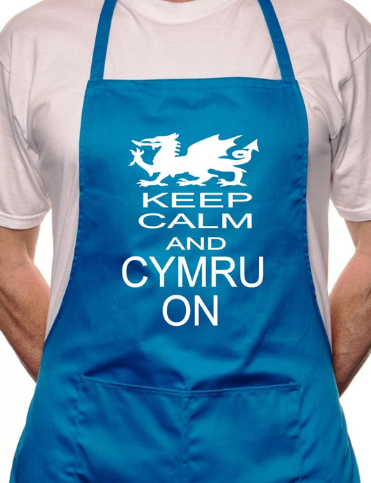 Adult Keep Calm and Cymru On BBQ Cooking Funny Novelty Apron