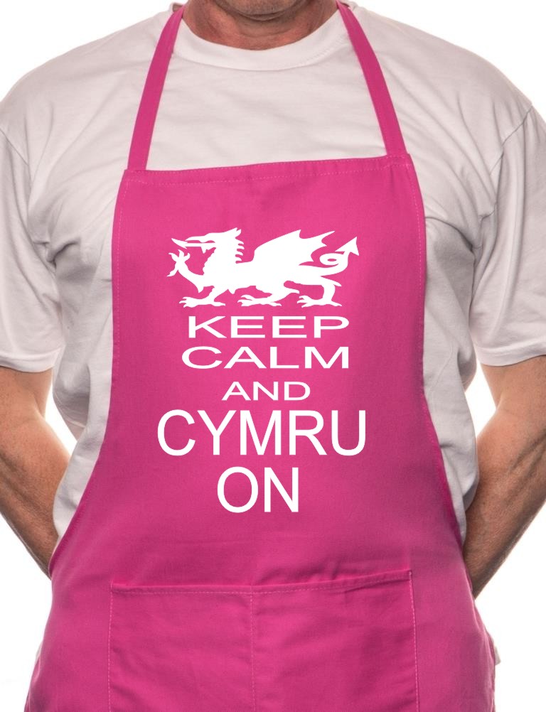 Adult Keep Calm and Cymru On BBQ Cooking Funny Novelty Apron