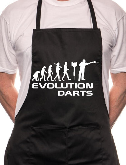 Adult Evolution Of Darts Dart Player Gift BBQ Cooking Funny Novelty Apron