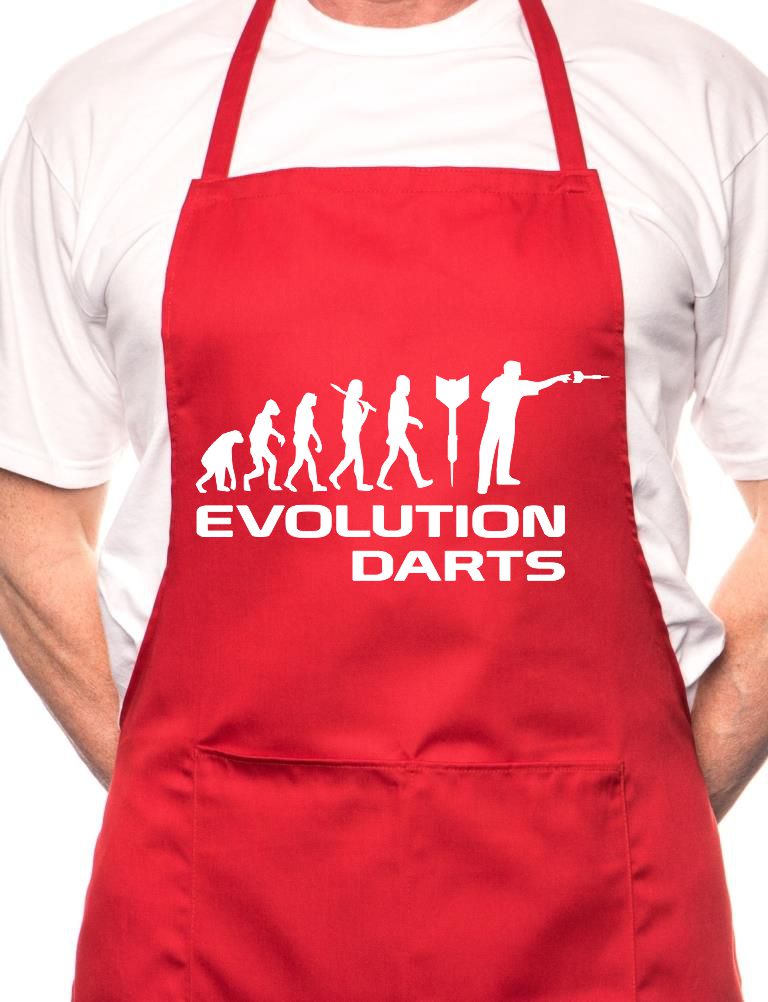 Adult Evolution Of Darts Dart Player Gift BBQ Cooking Funny Novelty Apron