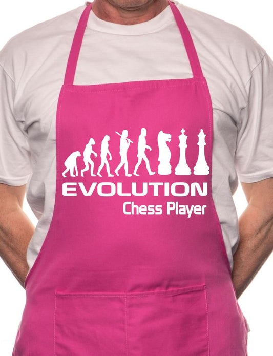 Adult Evolution Of Chess Player BBQ Cooking Funny Novelty Apron