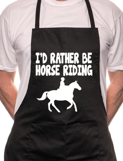 I'd Rather Be Horse Riding BBQ Cooking Apron