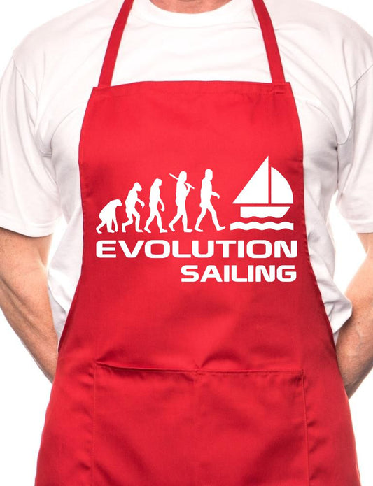 Adult Evolution Of Sailing Gift BBQ Cooking Funny Novelty Apron