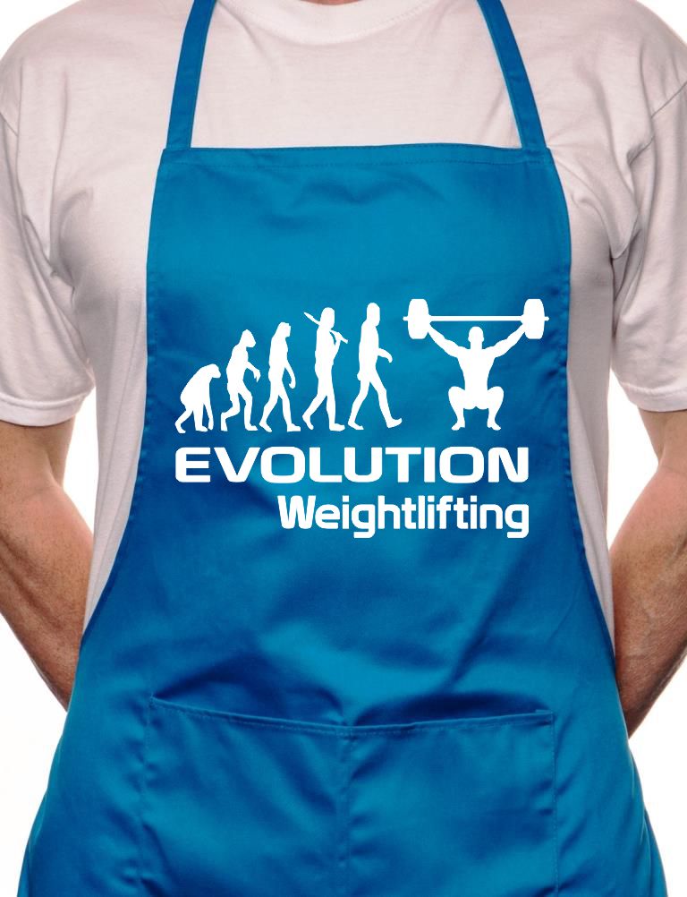 Evolution Of Weightlifting BBQ Cooking Apron