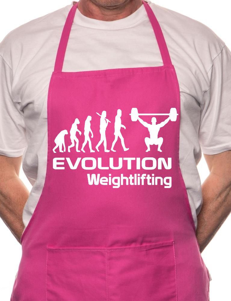 Evolution Of Weightlifting BBQ Cooking Apron