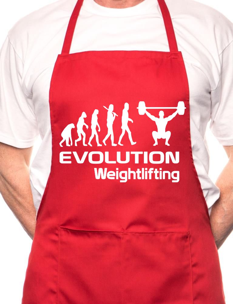 Evolution Of Weightlifting BBQ Cooking Apron