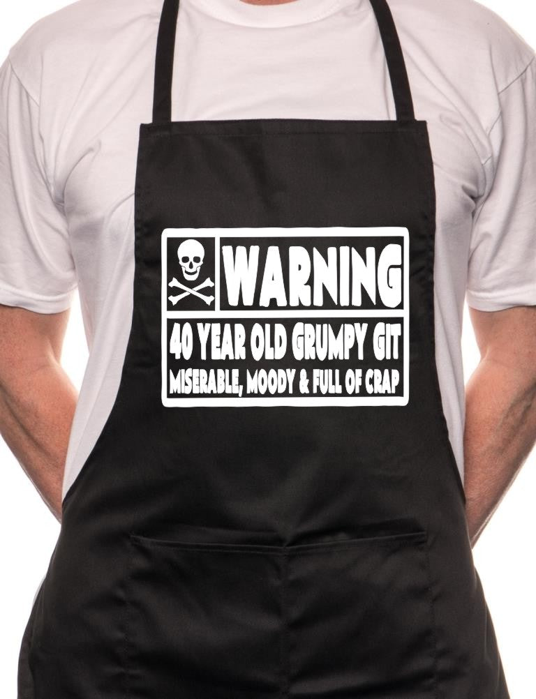 Adult 40 Year Old Git 40th Birthday BBQ Cooking Funny Novelty Apron