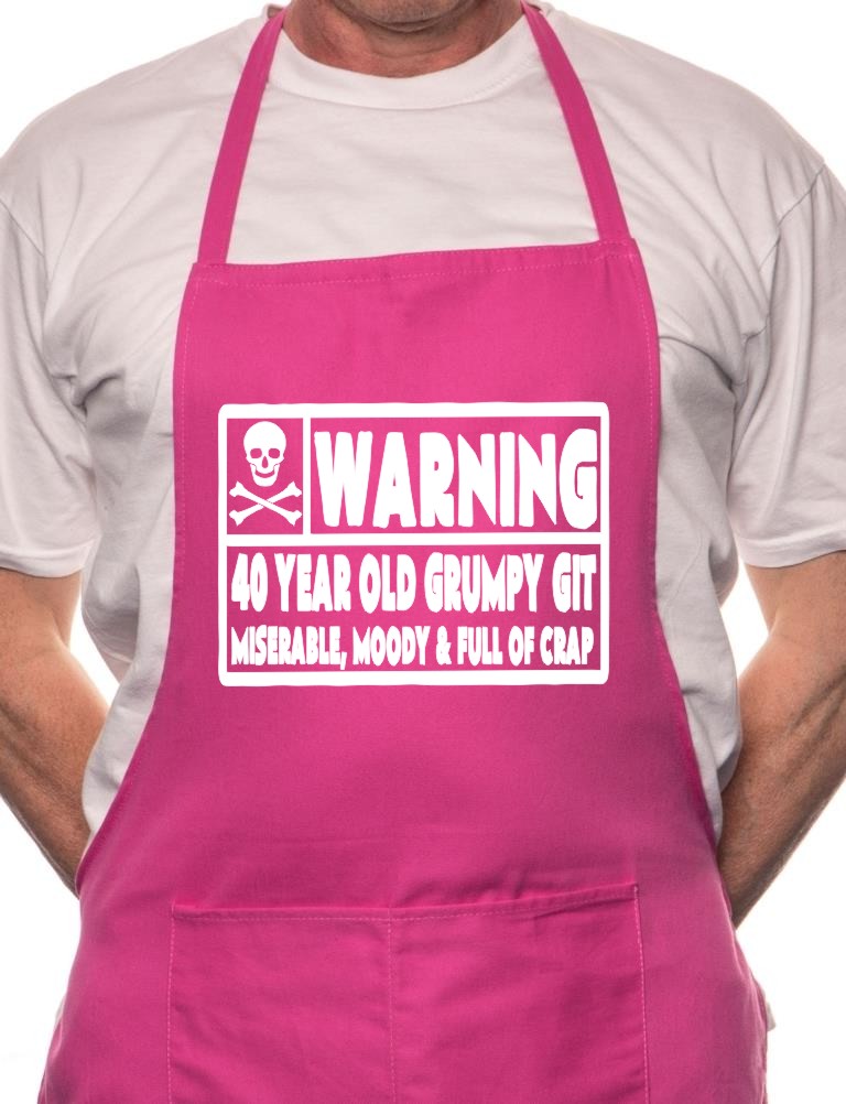 Adult 40 Year Old Git 40th Birthday BBQ Cooking Funny Novelty Apron