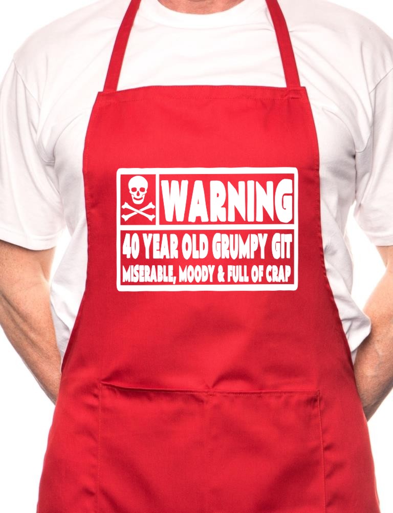 Adult 40 Year Old Git 40th Birthday BBQ Cooking Funny Novelty Apron