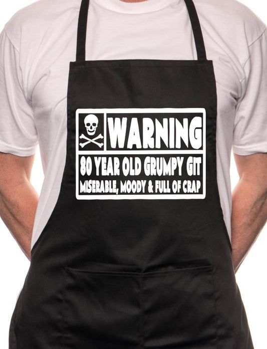 Adult 80 Year Old Git 80th Birthday BBQ Cooking Funny Novelty Apron