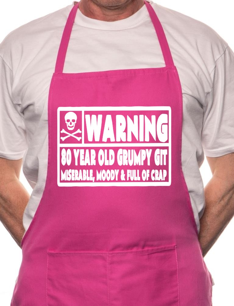 Adult 80 Year Old Git 80th Birthday BBQ Cooking Funny Novelty Apron