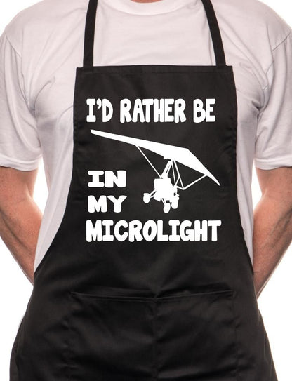 Adult I'd Rather Be On My Microlight BBQ Cooking Funny Novelty Apron