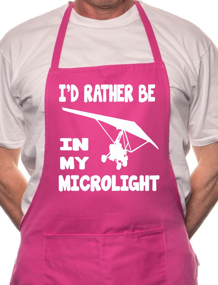 Adult I'd Rather Be On My Microlight BBQ Cooking Funny Novelty Apron