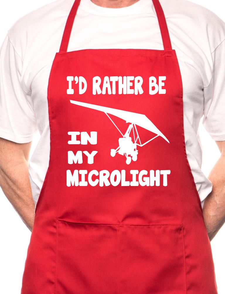 Adult I'd Rather Be On My Microlight BBQ Cooking Funny Novelty Apron