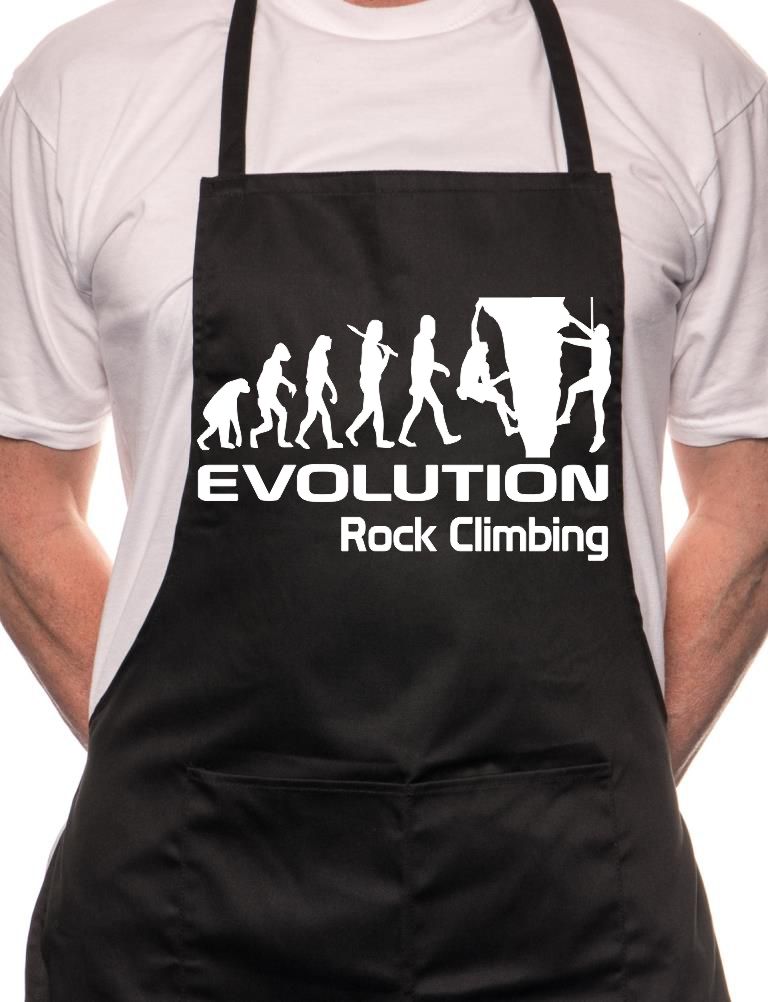 Evolution Of Rock Climbing BBQ Cooking Apron