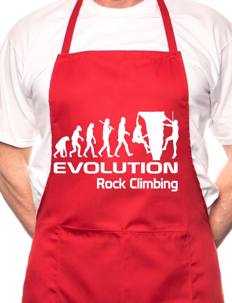 Evolution Of Rock Climbing BBQ Cooking Apron