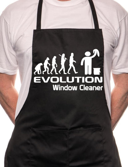 Adult Evolution Of A Window Cleaner BBQ Cooking Funny Novelty Apron