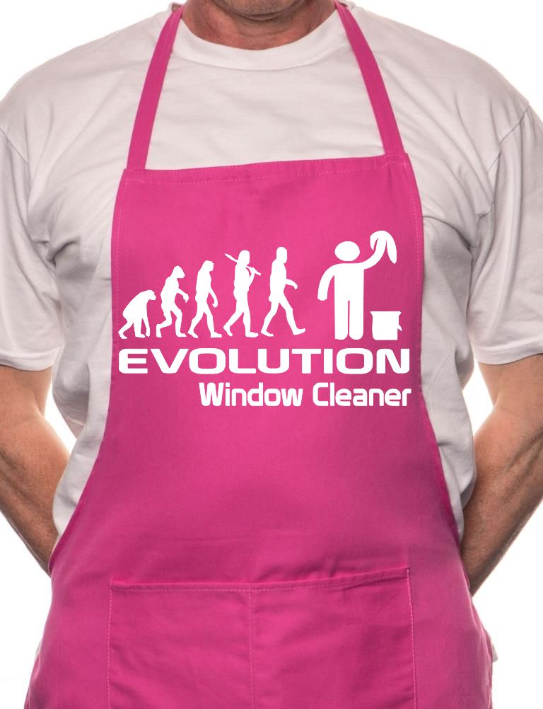 Adult Evolution Of A Window Cleaner BBQ Cooking Funny Novelty Apron