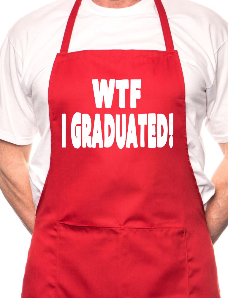 Adult I Graduated Graduation BBQ Cooking Funny Novelty Apron