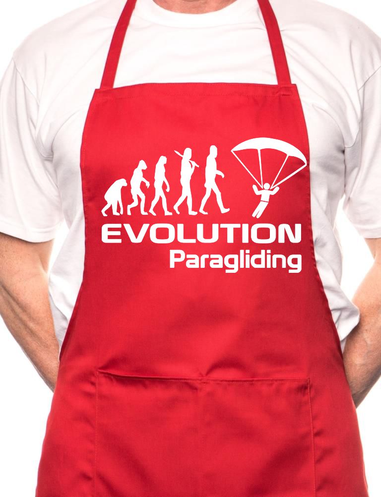 Adult Evolution Of Paragliding BBQ Cooking Funny Novelty Apron