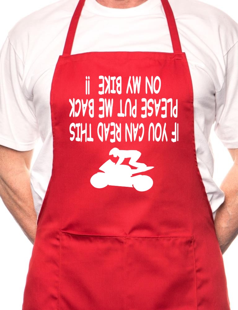 Adult If You Can Read This Motorbike BBQ Cooking Funny Novelty Apron