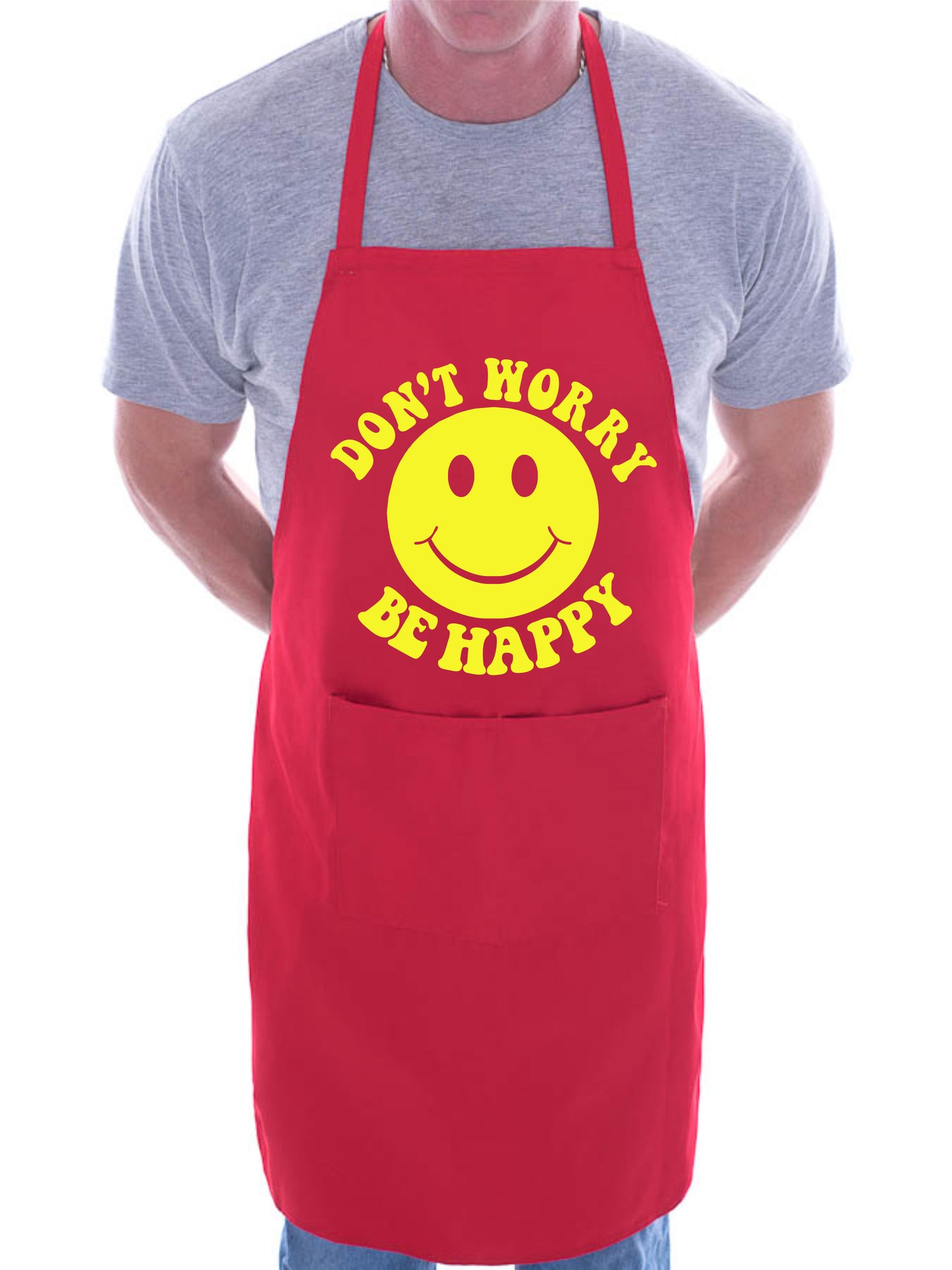 Adult Be Happy BBQ Cooking Funny Novelty Apron