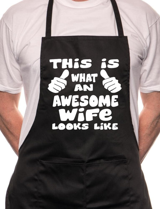 Adult This is What Awesome Wife BBQ Cooking Funny Novelty Apron