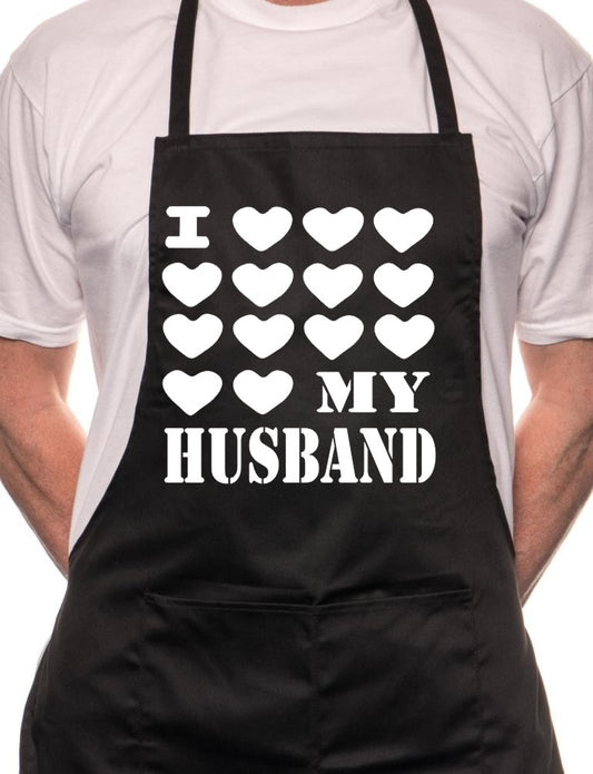 Adult I Love My Husband BBQ Cooking Funny Novelty Apron