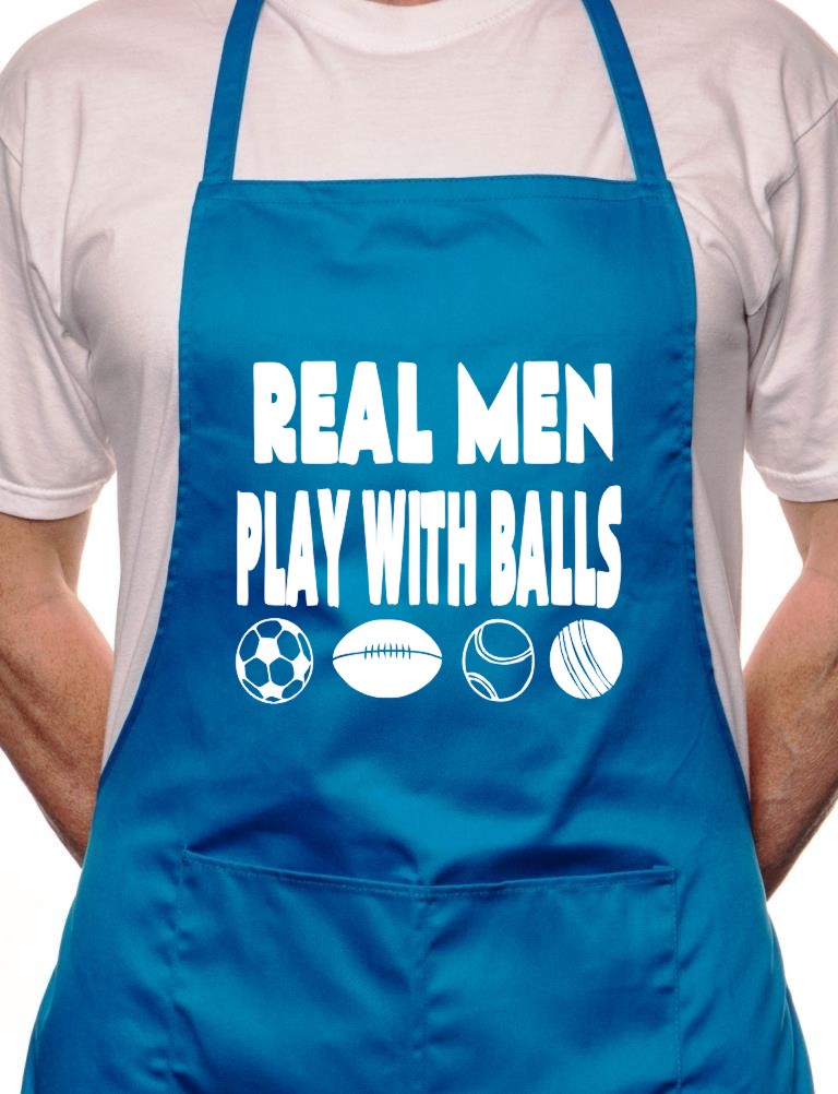 Real Men Play With Balls BBQ Cooking Apron