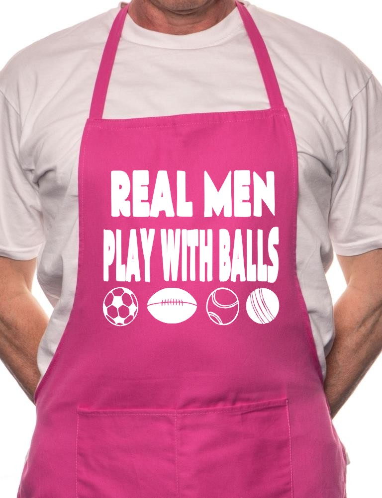 Real Men Play With Balls BBQ Cooking Apron