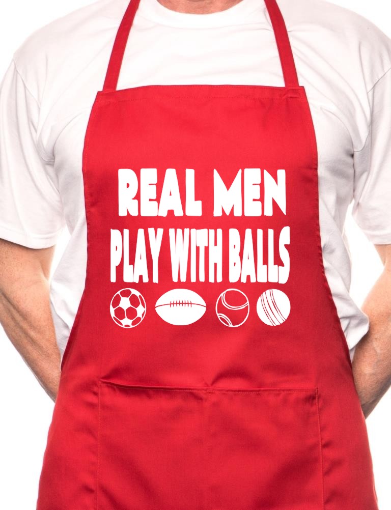 Real Men Play With Balls BBQ Cooking Apron