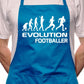 Adult Evolution Of Footballer Football BBQ Cooking Funny Novelty Apron