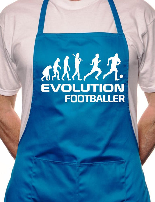 Adult Evolution Of Footballer Football BBQ Cooking Funny Novelty Apron