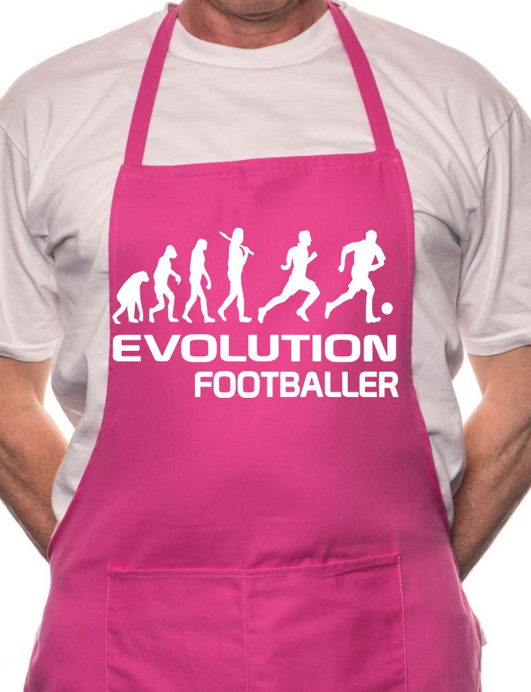 Adult Evolution Of Footballer Football BBQ Cooking Funny Novelty Apron