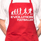 Adult Evolution Of Footballer Football BBQ Cooking Funny Novelty Apron