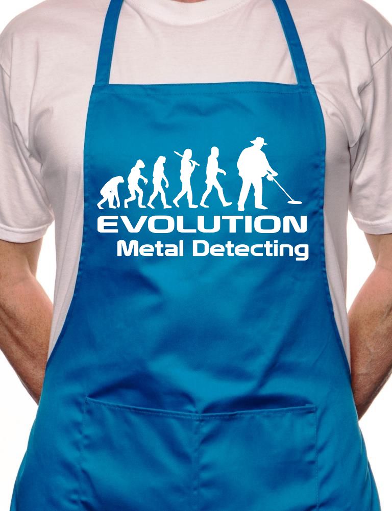 Adult Evolution Of Metal Detecting BBQ Cooking Funny Novelty Apron