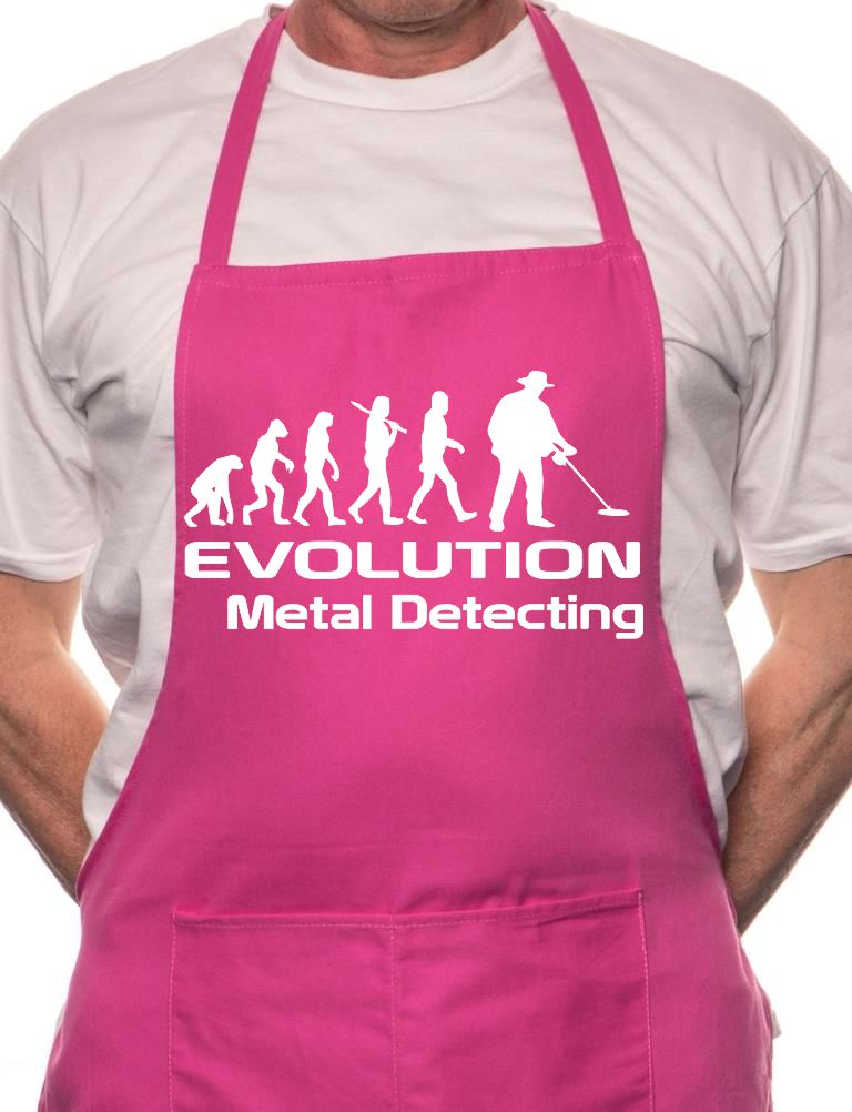 Adult Evolution Of Metal Detecting BBQ Cooking Funny Novelty Apron