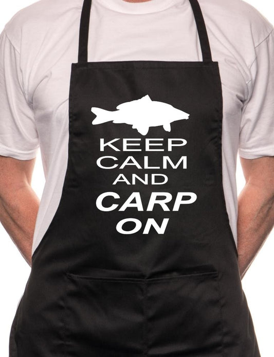 Keep Calm And Carp On Fishing BBQ Cooking Apron