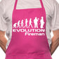 Adult Evolution Of Fireman Firefighter BBQ Cooking Funny Novelty Apron