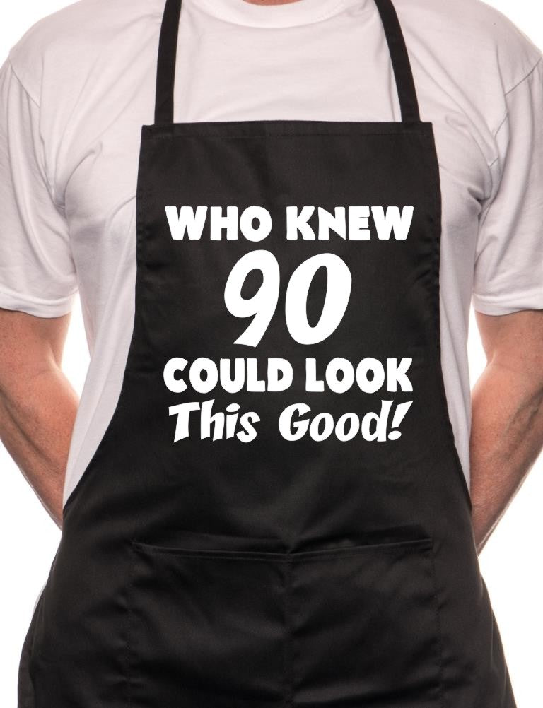 90th Birthday Who Knew 90 BBQ Cooking Apron