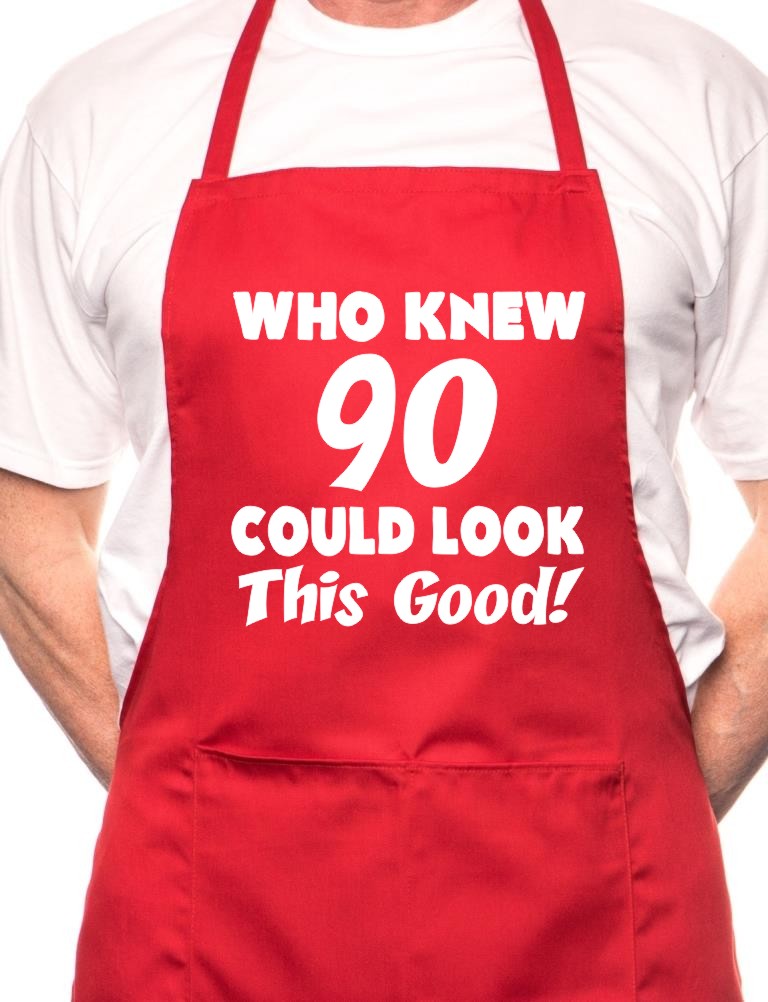 90th Birthday Who Knew 90 BBQ Cooking Apron