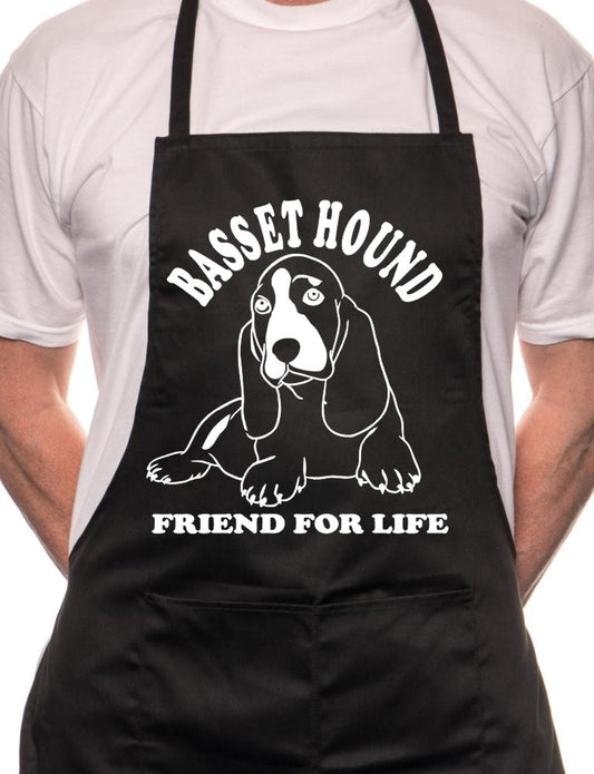 Adult Basset Hound Dog Lover Gift BBQ Cooking Funny Novelty Apron